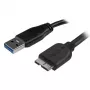 StarTech.com ohut Micro USB 3.0 -kaapeli - M/M - 2m (6ft), 2 m, USB A, Micro-USB B, USB 3.2 Gen 1 (3.1 Gen 1), uros/uros, musta
