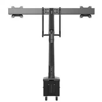 StarTech.com pöytäteline kahdelle näytölle – ergonominen kaksoisnäytön VESA-teline 32 tuuman näytöille (8 kg) – poikkipalkkikahva synkronoituun täysliikkeeseen – korkeussäädettävä – C-puristin/läpivienti