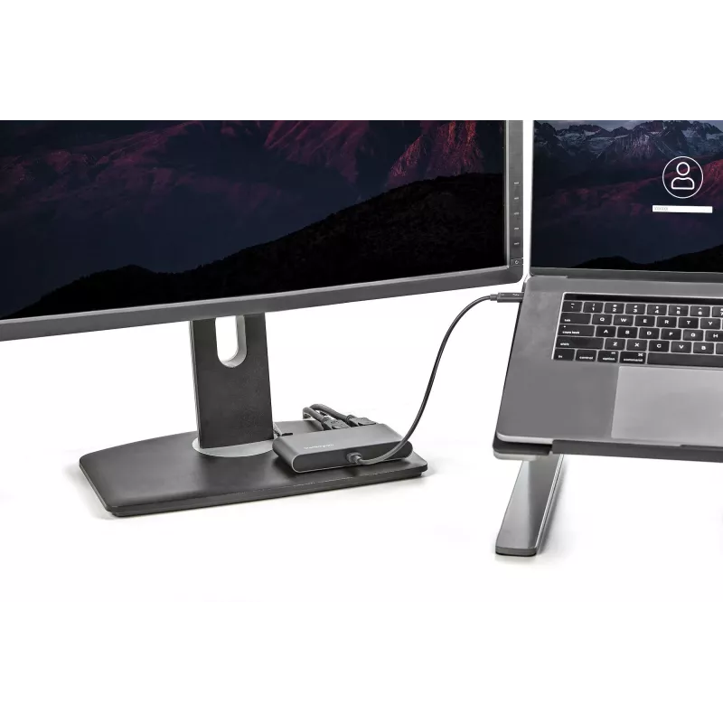StarTech.com Dual-Monitor Thunderbolt Mini Dock, 4K 60Hz DisplayPort, ajuriton keskitin Windowsille & Macille, Gigabit Ethernet, 1x USB-A (USB 5Gbps), 11in (28cm) kaapeli