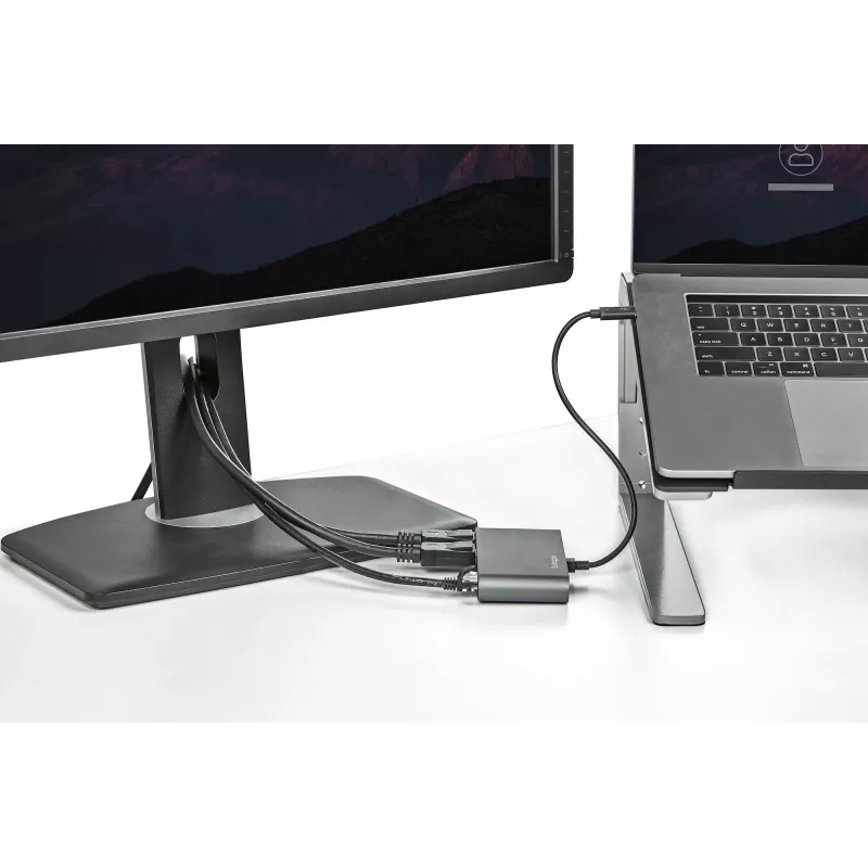 StarTech.com Dual-Monitor Thunderbolt Mini Dock, 4K 60Hz DisplayPort, ajuriton keskitin Windowsille & Macille, Gigabit Ethernet, 1x USB-A (USB 5Gbps), 11in (28cm) kaapeli