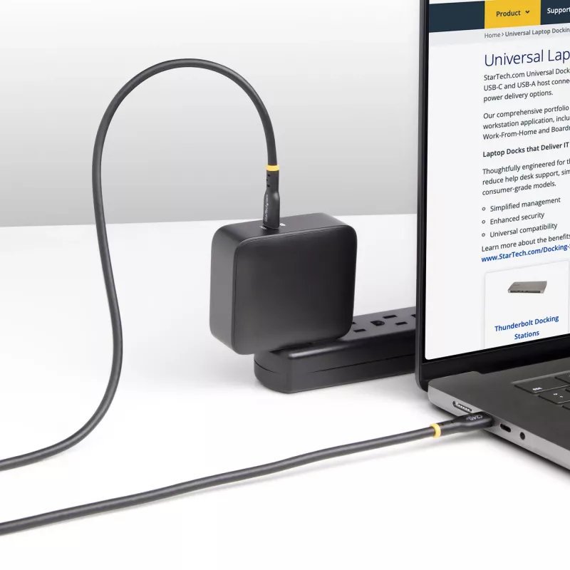 StarTech.com 3m USB-C-latauskaapeli, USB-IF-sertifioitu USB-C-kaapeli, 240W PD EPR, USB 2.0 Type-C kannettavan latauskaapeli, USB-C-tiedonsiirtokaapeli, TPE-päällyste, M/M