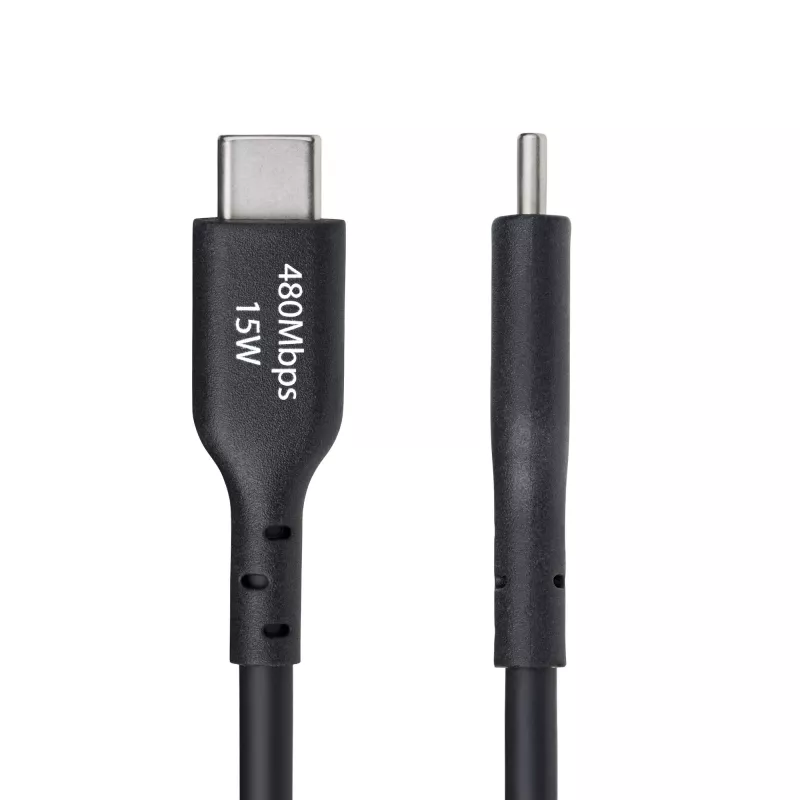 StarTech.com 3m USB-A - USB-C-latauskaapeli, lataus & synkronointi, 3A, USB 2.0, TPE-päällyste – musta USB-latauskaapeli