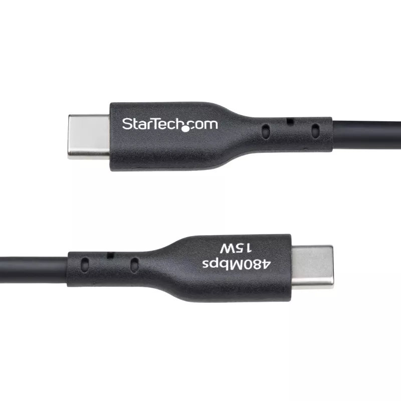 StarTech.com 3m USB-A - USB-C-latauskaapeli, lataus & synkronointi, 3A, USB 2.0, TPE-päällyste – musta USB-latauskaapeli