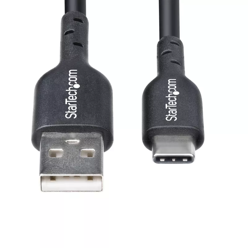 StarTech.com 3m USB-A - USB-C-latauskaapeli, lataus & synkronointi, 3A, USB 2.0, TPE-päällyste – musta USB-latauskaapeli