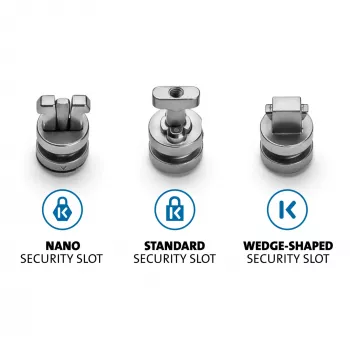 Kensington ClickSafe Universal Slots Security Anchors Kit, ankkuri, ruostumaton teräs, 3 kpl, 31 g, 115 mm, 85 mm