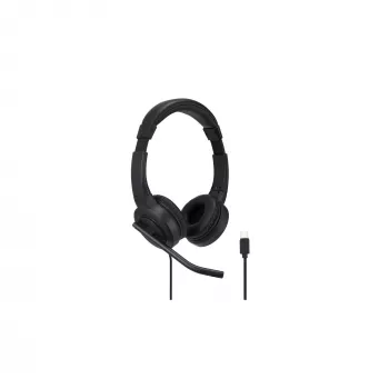 Kensington H1000 USB-C On-Ear-kuulokemikrofoni, johdollinen, puhelut/musiikki, 20 – 20000 Hz, 190 g, kuulokemikrofoni, musta