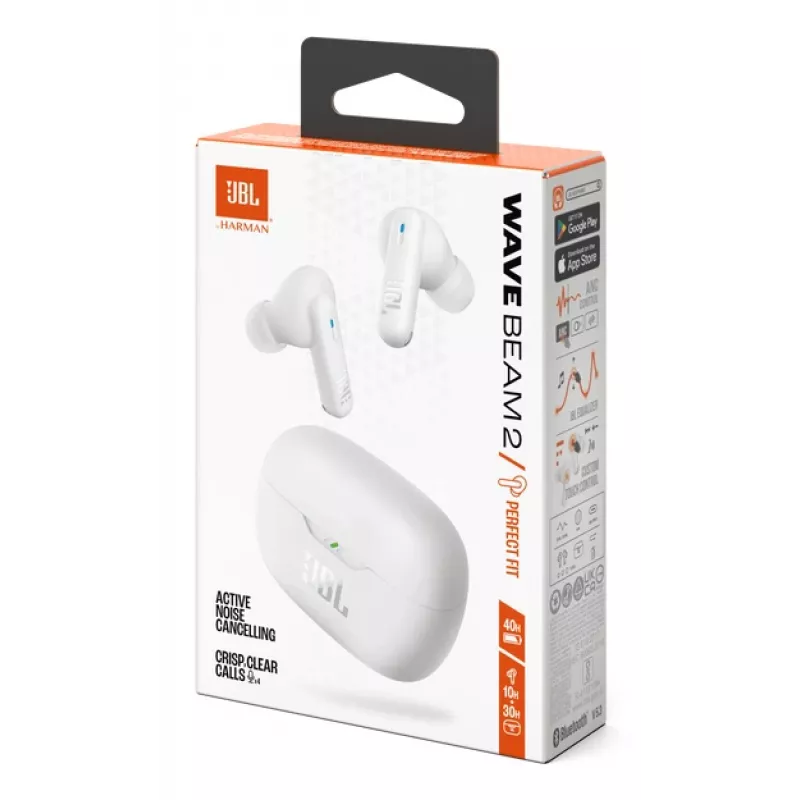 JBL Wave Beam 2 kuulokemikrofoni langaton in-ear puhelut/musiikki Bluetooth valkoinen