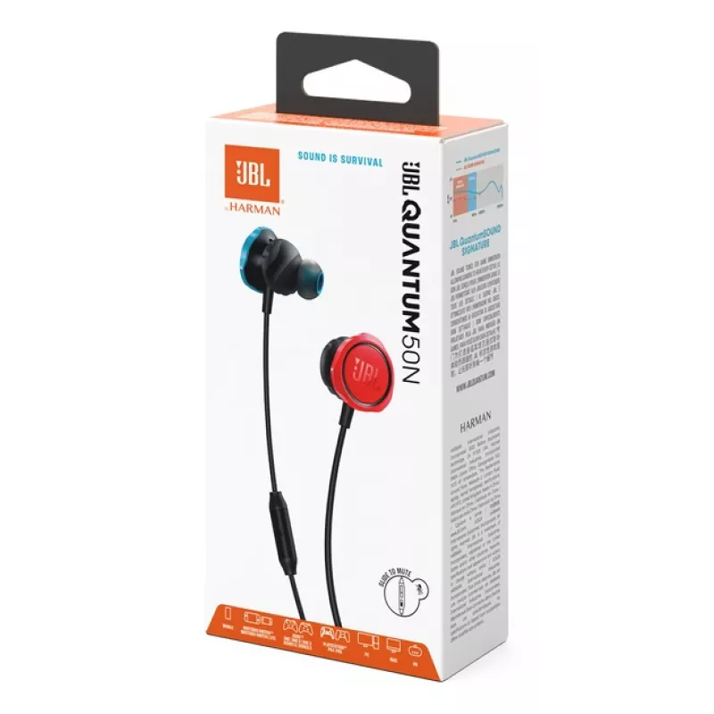 JBL Quantum 50N kuulokemikrofoni johdollinen in-ear musta, sininen, punainen
