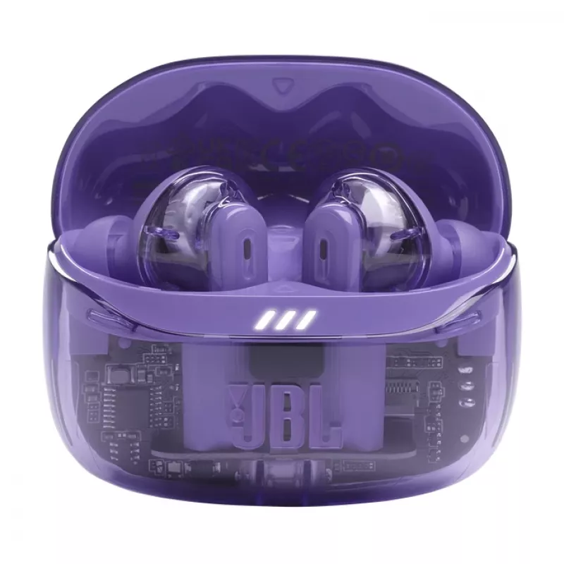 JBL Tune Beam 2 Ghost Edition kuulokemikrofoni langaton in-ear musiikki/arkikäyttö Bluetooth violetti