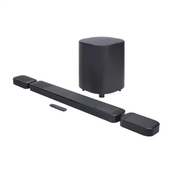 Soundbar JBL Bar 1000MK2 musta — 7.1.4 kanavaa, 960 W kokonaisteho, Dolby Atmos/DTS:X, langaton + johdollinen
