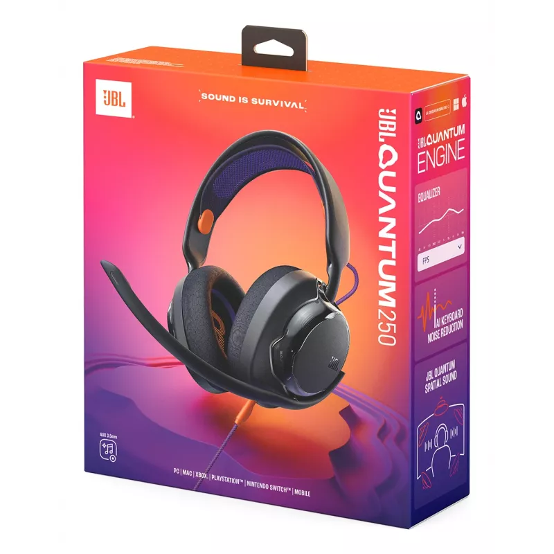 JBL Quantum 250 kuulokemikrofoni johdollinen pääpanta pelaaminen musta