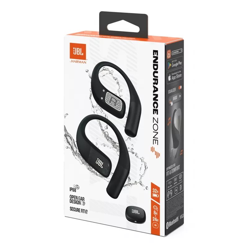 JBL Endurance Zone kuulokemikrofoni langaton korvakoukku, open-ear urheilu Bluetooth musta, harmaa