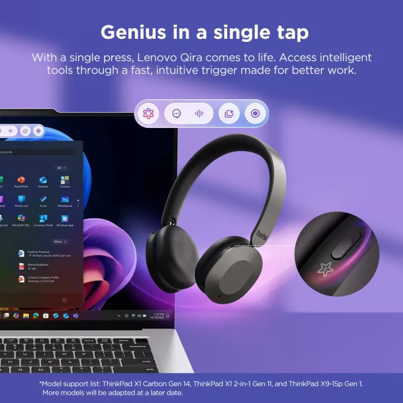 Lenovo 4XD1T60925 kuulokkeet/headset langaton panta toimisto/callcenter USB Type-C Bluetooth harmaa