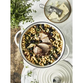 Tefal valurautainen tarjoilupannu LOV E25972, pyöreä 3,8 L, 28 cm, beige