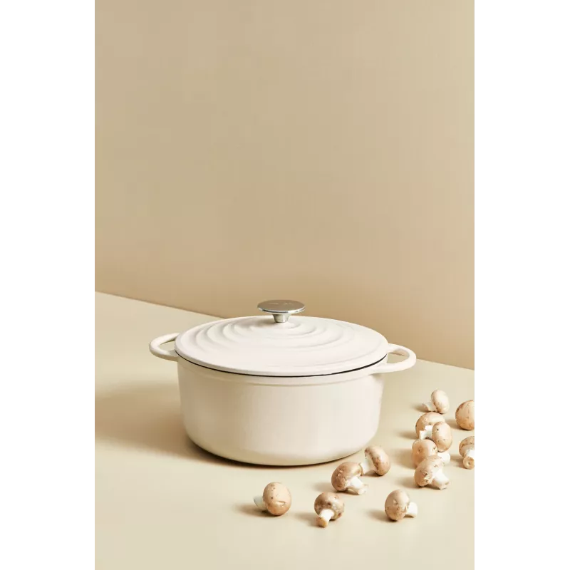 Tefal valurautainen tarjoilupannu LOV E25972, pyöreä 3,8 L, 28 cm, beige