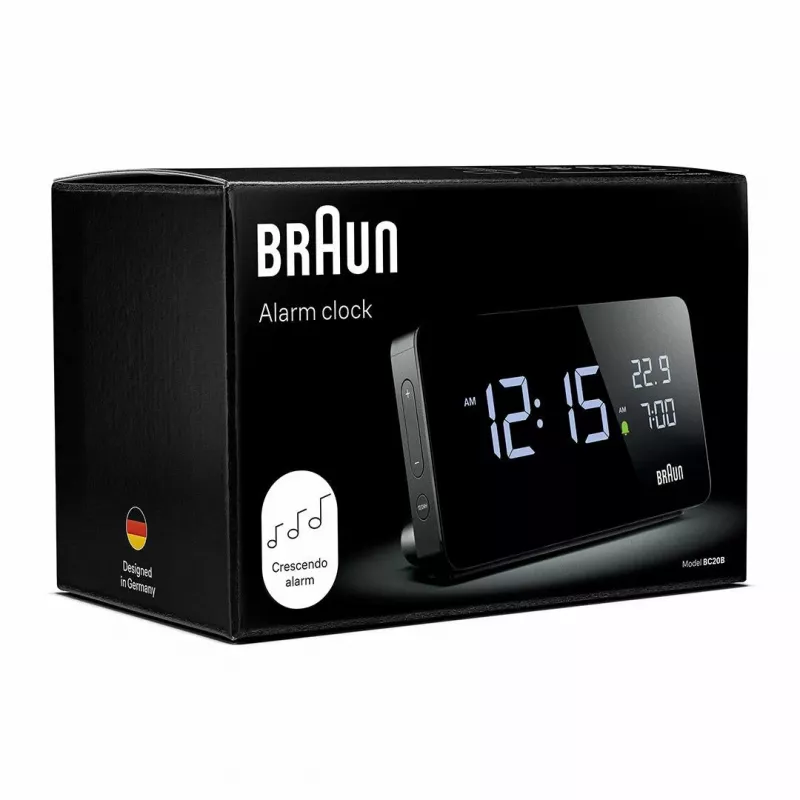 Braun BC20BEU seinä-/pöytäkello digitaalikello suorakaiteen muotoinen musta
