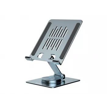 Multimedia-tablettiteline CONCEPTRONIC THANA09G — taitettava kääntöteline, 360° kääntyvä jalusta, korkeussäädettävä, harmaa, 150×110×40 mm