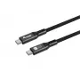 USB4 Gen4x2 C–C-kaapeli EQUIP 2 m, 80 Gbit/s, PD 240 W, 8K@60Hz, musta