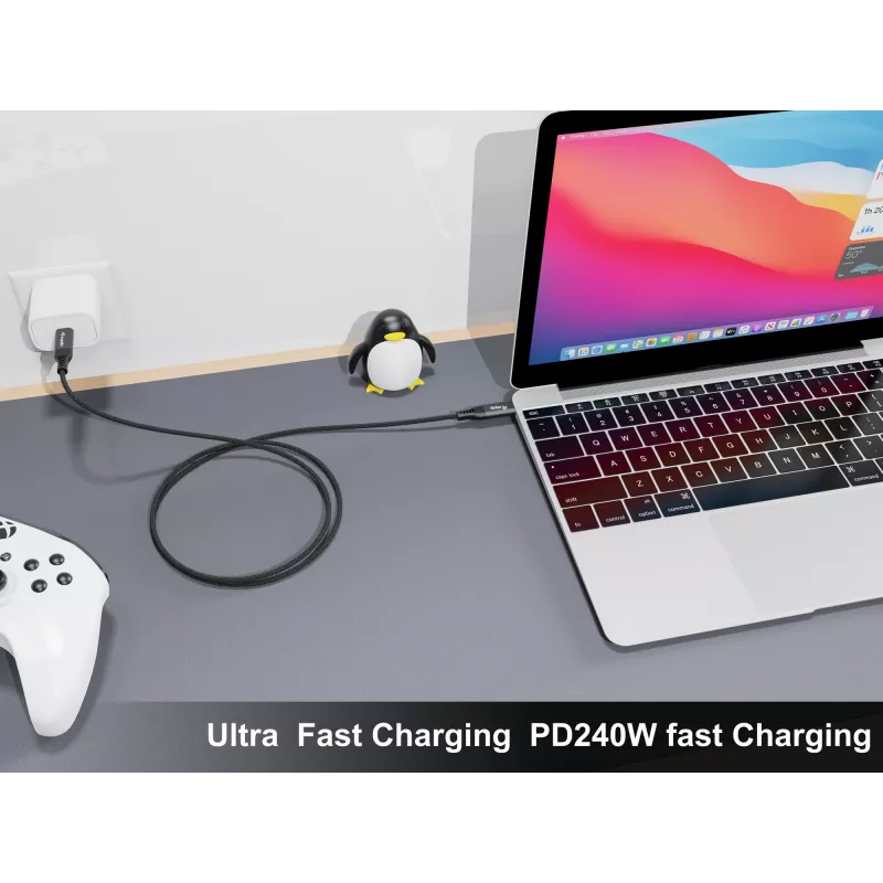 Equip USB 4 ultrahohut C–C-kaapeli, 1,2 m, PD240W, 4K/60Hz, 40 Gbps, musta