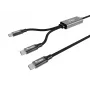 USB-C–2x USB-C Y-latauskaapeli EQUIP 1,5 m PD 140 W, USB 2.0, musta