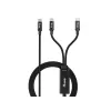USB-C–2x USB-C Y-latauskaapeli EQUIP 1,5 m PD 140 W, USB 2.0, musta