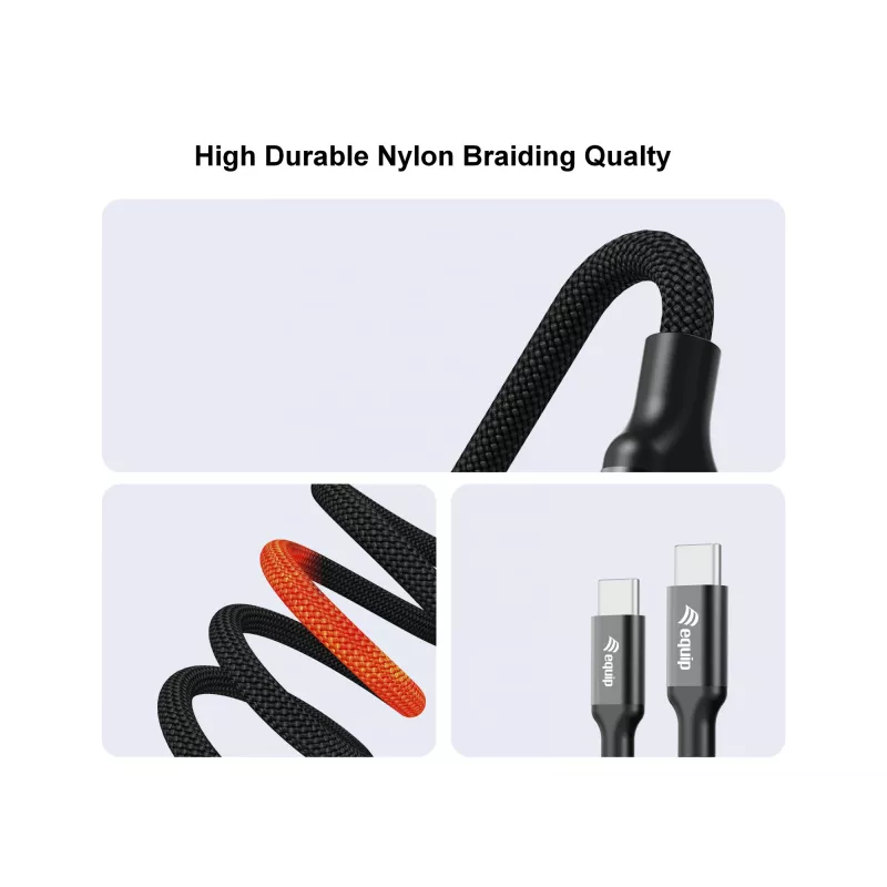 USB-C–2x USB-C Y-latauskaapeli EQUIP 1,5 m PD 140 W, USB 2.0, musta