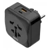 Hama 00223460 verkkopistoke-adapteri tyyppi E/F hybridi yleismalli musta