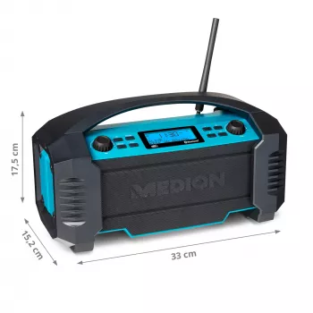 MEDION LIFE E66050 työmaaradio analoginen ja digitaalinen musta, sininen