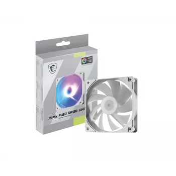 tietokoneen kotelotuuletin MSI MAG F120 ARGB WHITE — 120 mm, 1300 RPM, hydraulinen laakeri