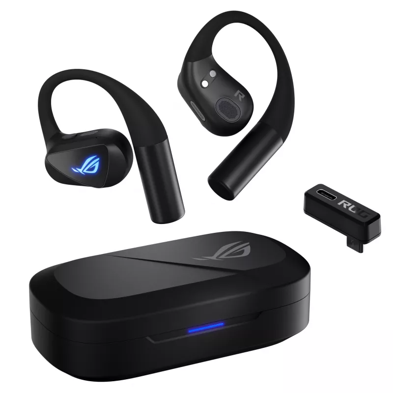 kuulokemikrofoni ASUS ROG Cetra Open Wireless TWS Bluetooth korvakoukku musta, 20–20000 Hz, 116 g