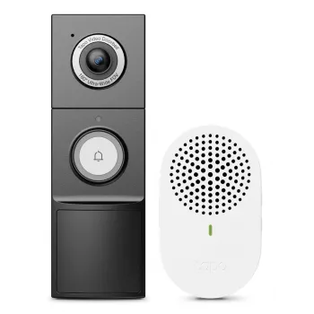 TP-Link Tapo -ovikello-kamera 1 × D235, 1 × D100C, musta, valkoinen, IP66, 130°, IR, seinä, CE, RoHS, RCM, R-NZ, FCC, EAC, Triman, UKCA