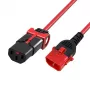 ACT virtajohto C13 IEC Lock+ – C14 IEC Lock Dual Locking punainen 2 m, PC3615