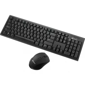 Sandberg Wireless Office DesktopSet INT, langaton, RF-langaton, kalvokytkin, QWERTY, musta, hiiri mukana