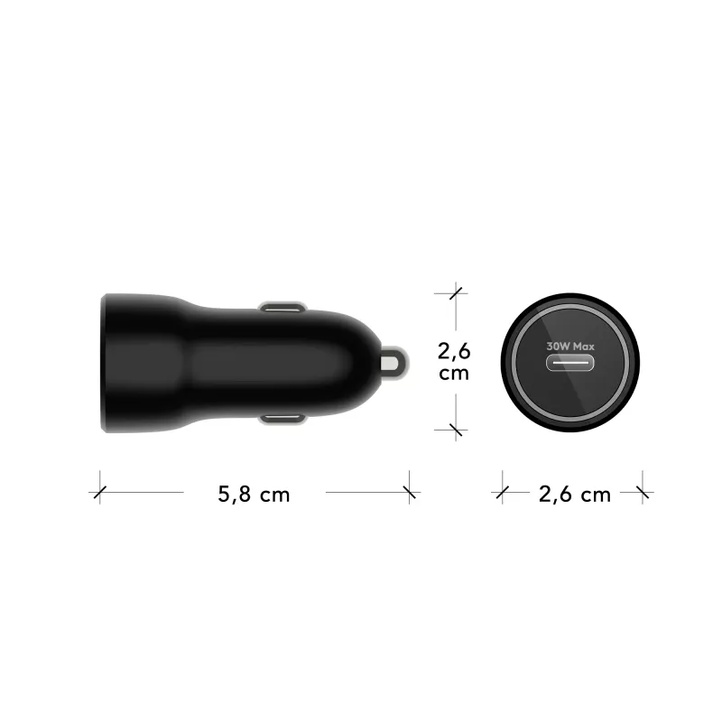 dbramante1928 re-charge - autolaturi USB-C 30W - BLK, auto, savukkeensytytin, musta