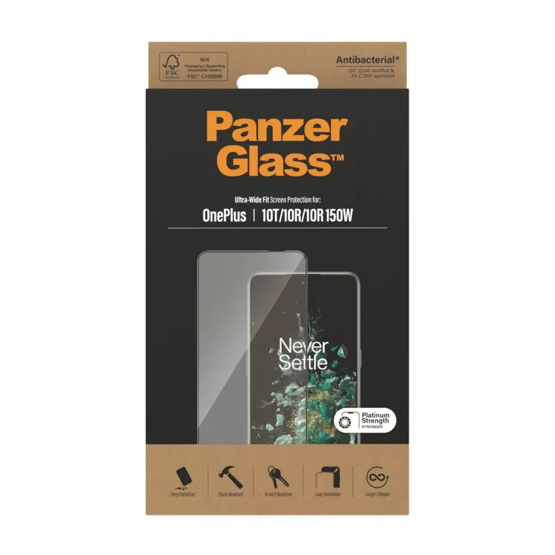PanzerGlass ® näytönsuojus OnePlus 10T | 10R | 10R | 150W | Ultra-Wide Fit | musta