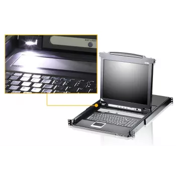 KVM-kytkin ATEN CL5708N räkkikiinnitys musta USB 1280x1024