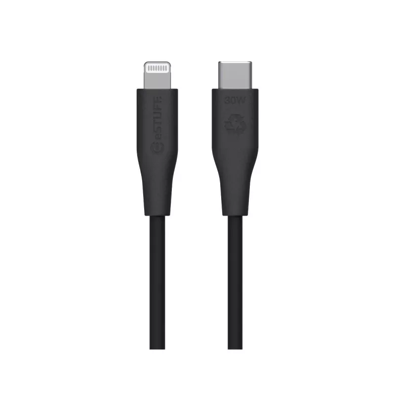 Lightning-USB-C-kaapeli eSTUFF ES602180-BULK — 1 m, musta, MFi, RoHS