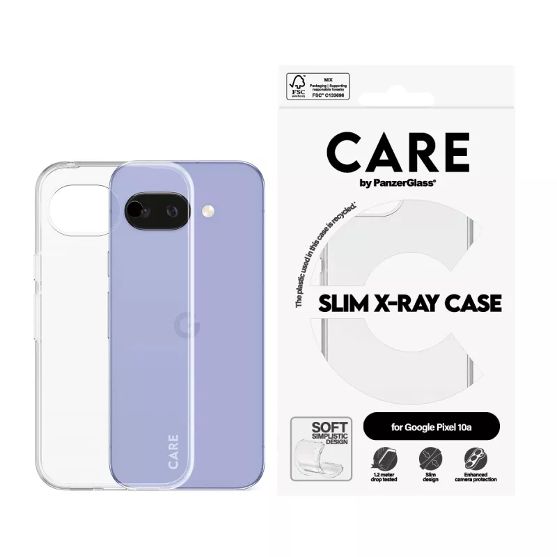 PanzerGlass CARE X-Ray -puhelinkotelo Google Pixel 10a 5G — läpinäkyvä suojus