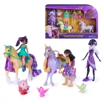 Unicorn Academy, Magic Unleashed Adventure Pack, pääsiäislahjaidea, sisältää Sophia-, Ava-, Ravenzella-nuket, Wildstar-, Leaf-yksisarviset & muuta