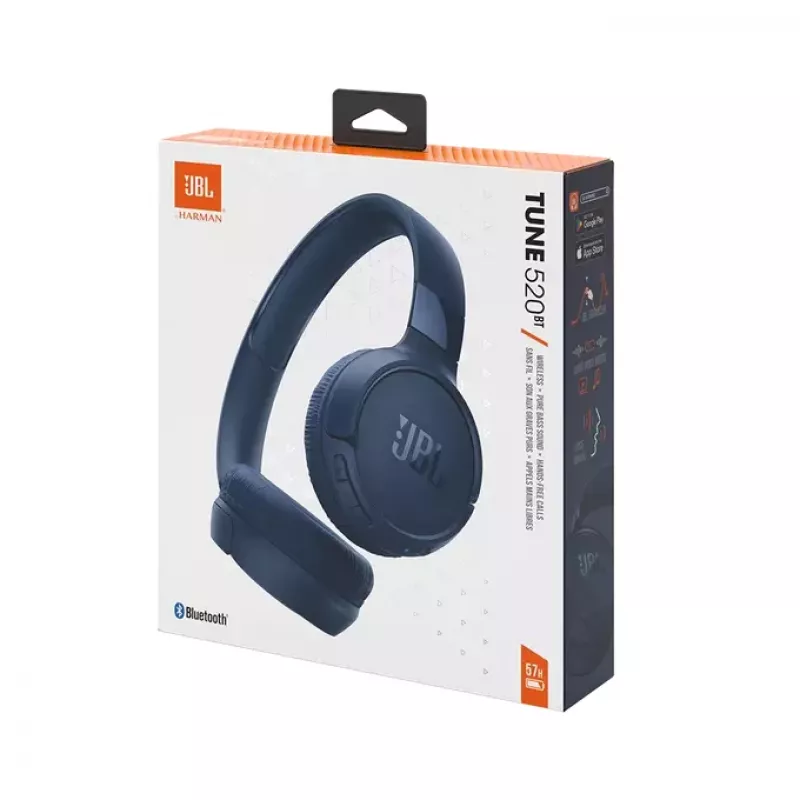 JBL Tune 520BT -headset langaton panta puhelut/musiikki USB Type-C JBLT520BTBLUEU