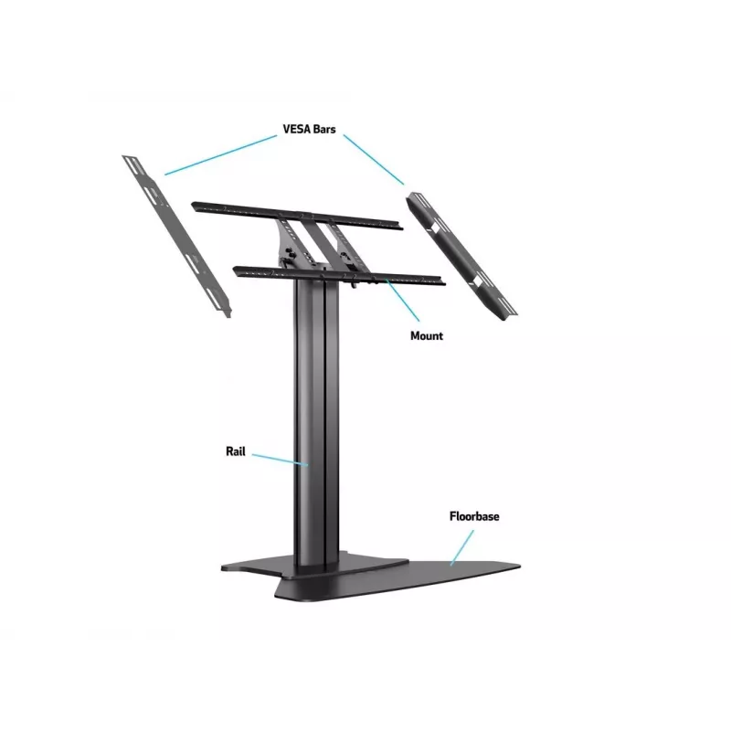 Multibrackets M Public Display Stand 110 HD Floorbase Single musta