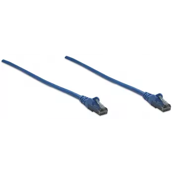 Intellinet verkkokaapeli, Cat6, 10 m, sininen, CCA, U/UTP, PVC, RJ45, kullatut kontaktit, lukituskielekkeen suojus, taittosuojaholkki, elinikäinen takuu