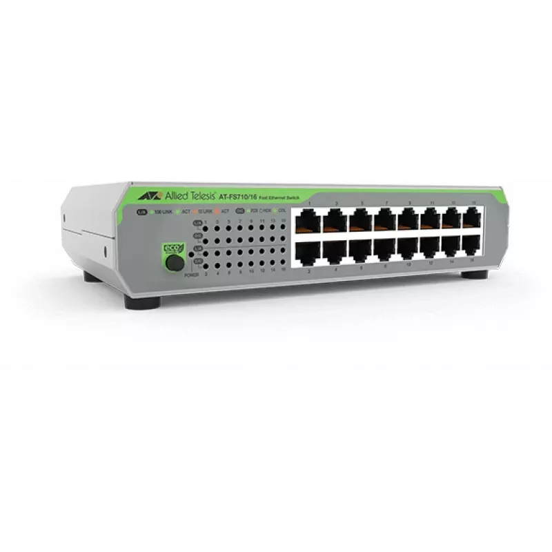 Allied Telesis AT-FS710/16-50 hallitsematon Fast Ethernet (10/100) 1U vihreä, harmaa