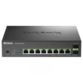D-Link 10-porttinen Multi-Gigabit Smart Managed PoE+ -kytkin, jossa 8 Multi-Gigabit 2.5G PoE- ja 2 10G SFP+ -porttia