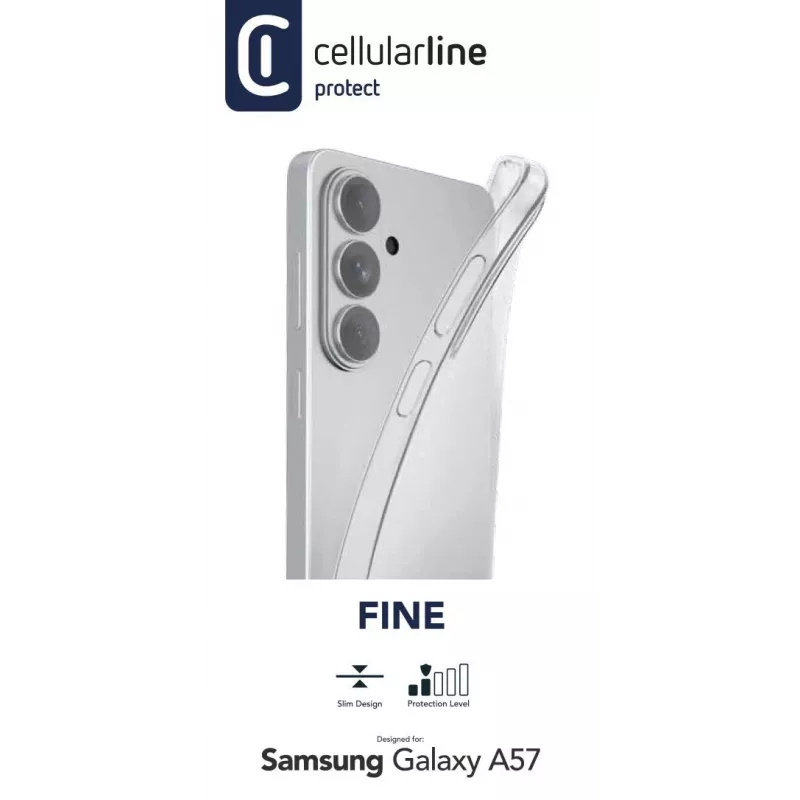 Cellularline Fine - Galaxy A57, suojakotelo, Samsung, Galaxy A57, 17 cm (6.7 tuumaa), läpinäkyvä