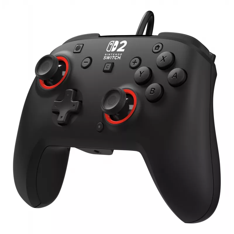 Johdollinen peliohjain Turtle Beach Rematch Nintendo Switch 2:lle – USB-C, 3 m kaapeli, takapainike, D-pad, musta