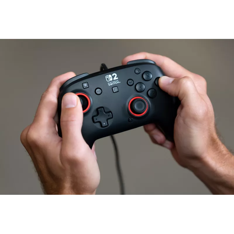 Johdollinen peliohjain Turtle Beach Rematch Nintendo Switch 2:lle – USB-C, 3 m kaapeli, takapainike, D-pad, musta