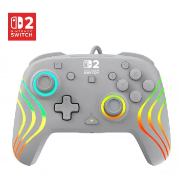 Johdollinen RGB-peliohjain Turtle Beach Afterglow Wave harmaa – USB-C, 3 m kaapeli, Nintendo Switch / Switch 2 / Switch OLED:lle