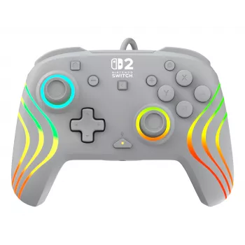 Johdollinen RGB-peliohjain Turtle Beach Afterglow Wave harmaa – USB-C, 3 m kaapeli, Nintendo Switch / Switch 2 / Switch OLED:lle