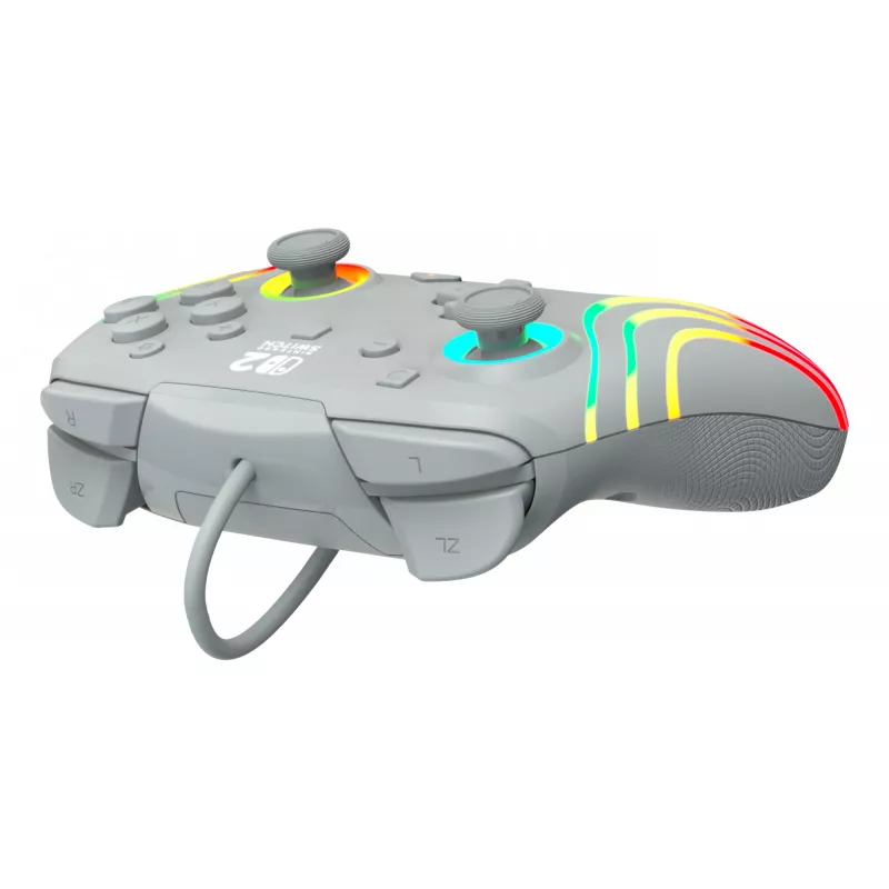 Johdollinen RGB-peliohjain Turtle Beach Afterglow Wave harmaa – USB-C, 3 m kaapeli, Nintendo Switch / Switch 2 / Switch OLED:lle